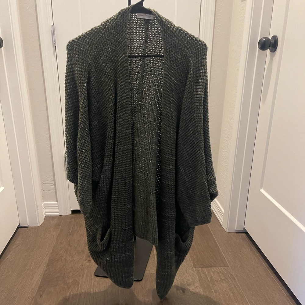 Green Open Sweater